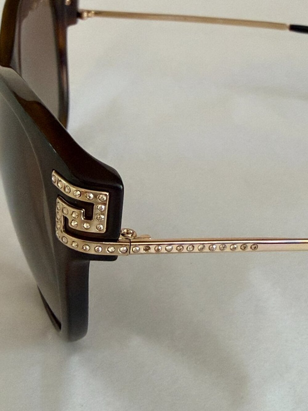 Versace Cat Eye Havana Gold Crystals VE4316-B 5148/13 57-17-140 Sunglasses - Picture 12 of 14